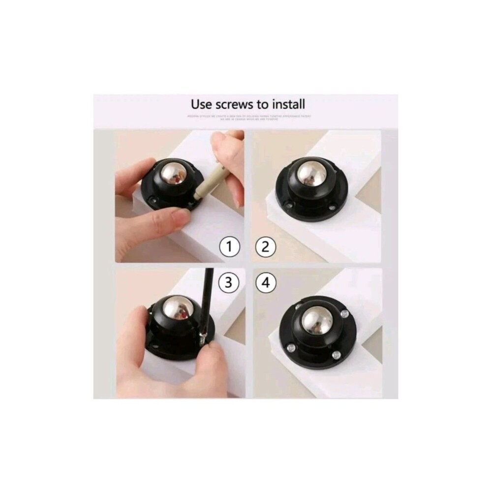 4-Pack Self Adhesive Mini Caster Wheels, 360° Swivel Ball Casters for Small...